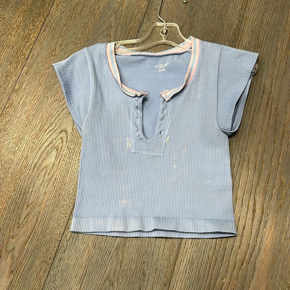 Blue and pink Out From Under tee